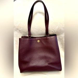 Dagne Dover Allyn Medium Tote Pebbled Leather in Oxblood